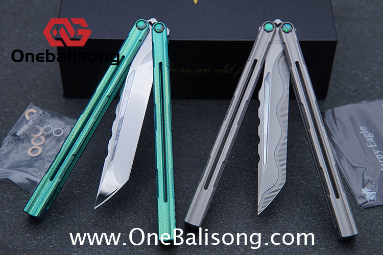 Harpy Eagle Original Balisong TC21 Titanium Alloy Handle M390 Stainless Steel Blade Bushing