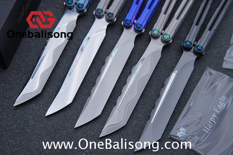 Harpy Eagle Original Balisong TC21 Titanium Alloy Handle M390 Stainless Steel Blade Bushing