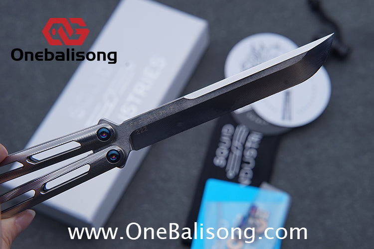 Blue River Tsunami Steel Screw Balisong Clone Tsunami V4 Titanium alloy handle VG10 blade Bushing