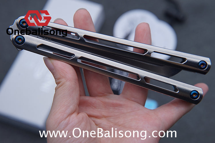 Blue River Tsunami Steel Screw Balisong Clone Tsunami V4 Titanium alloy handle VG10 blade Bushing