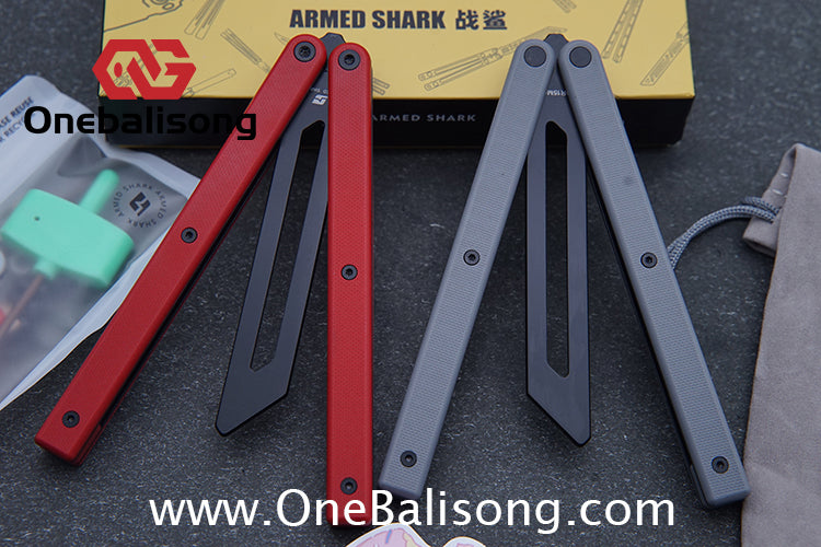 ARMED SHARK Bermuda Balisong 5CR15 Stainless Steel+G10 patch+G10 counterweight Bushings