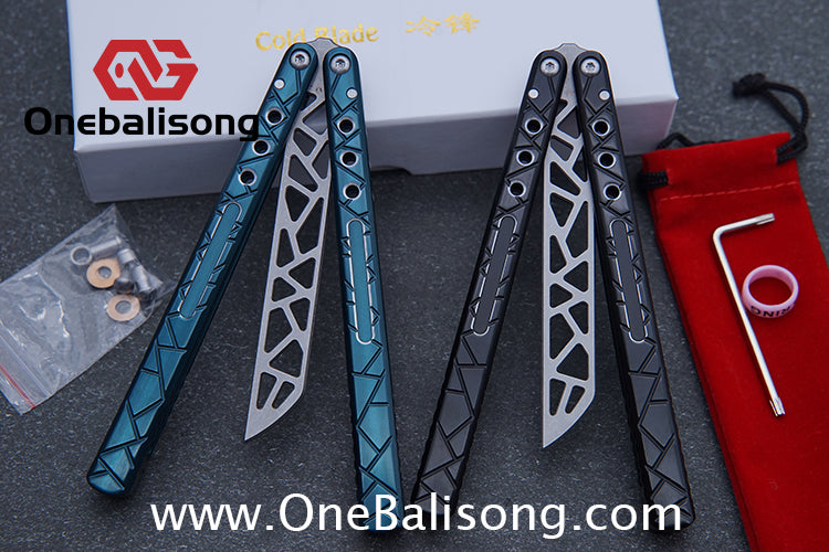 Cold Blade Concept Balisong 7075 Aluminum Alloy Handle 515R Sandblasted Stone Wash Stainless SteelBlade Bushing