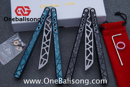 Cold Blade Concept Balisong 7075 Aluminum Alloy Handle 515R Sandblasted Stone Wash Stainless SteelBlade Bushing