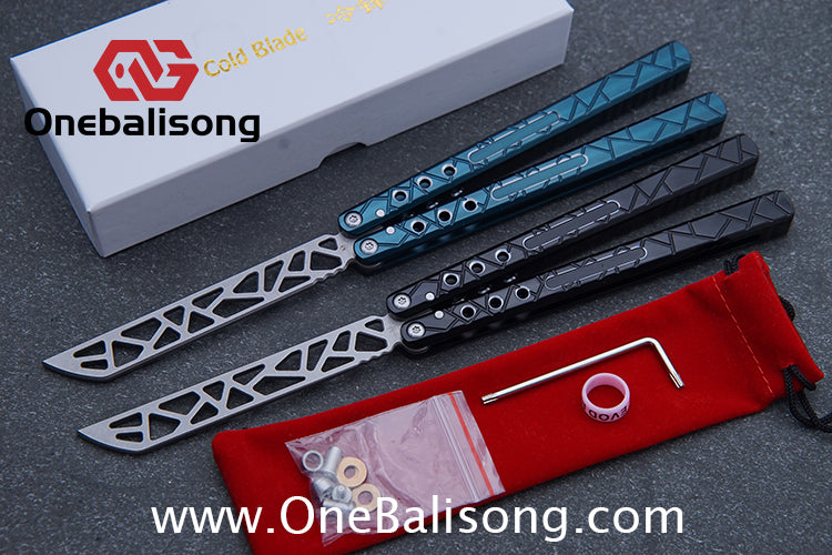 Cold Blade Concept Balisong 7075 Aluminum Alloy Handle 515R Sandblasted Stone Wash Stainless SteelBlade Bushing