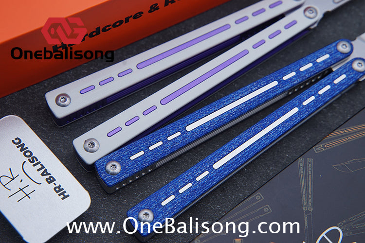 HR H01M Balisong 7075 Aluminium Alloy Integrated lining+Patch Handle 14c28n Stainless Steel Blade Bushing