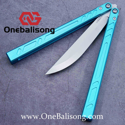 Baliplus New Aluminum Channel BB Barebones Balisong Clone 7075 Aluminum Alloy Handle 420 Stainless Steel Blade Bushing