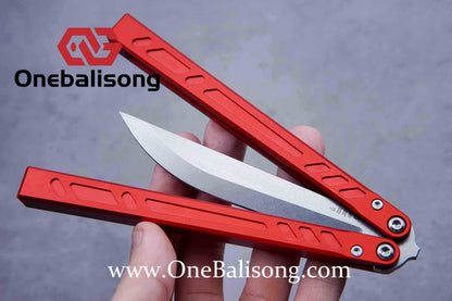 Baliplus New Aluminum Channel BB Barebones Balisong Clone 7075 Aluminum Alloy Handle 420 Stainless Steel Blade Bushing