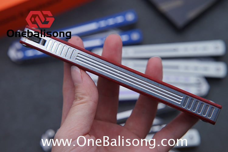 HR H01M Balisong 7075 Aluminium Alloy Integrated lining+Patch Handle 14c28n Stainless Steel Blade Bushing