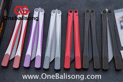 Porcuedge Drum Tide Original Balisong 7075 Aluminium Alloy Handle Japan aus10 Stainless Steel Blade Bushing