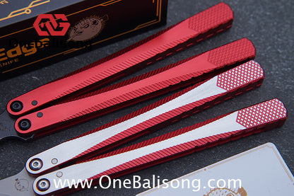 Porcuedge Drum Tide Original Balisong 7075 Aluminium Alloy Handle Japan aus10 Stainless Steel Blade Bushing
