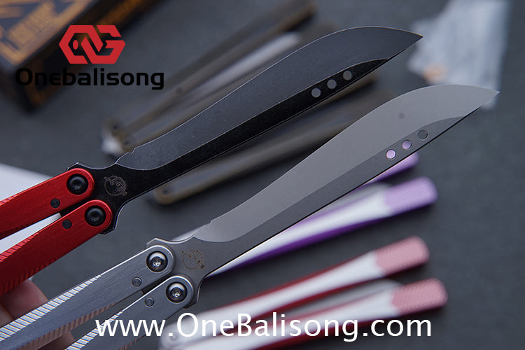 Porcuedge Drum Tide Original Balisong 7075 Aluminium Alloy Handle Japan aus10 Stainless Steel Blade Bushing