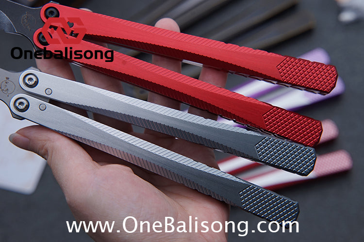 Porcuedge Drum Tide Original Balisong 7075 Aluminium Alloy Handle Japan aus10 Stainless Steel Blade Bushing