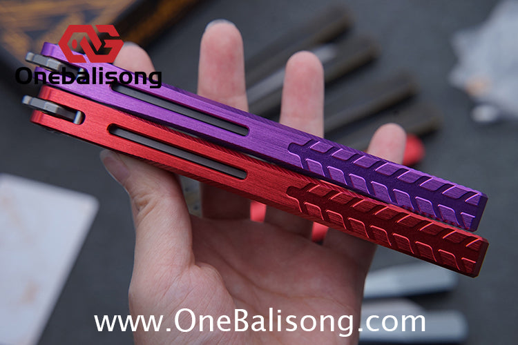 Porcuedge Drum Tide Original Balisong 7075 Aluminium Alloy Handle Japan aus10 Stainless Steel Blade Bushing