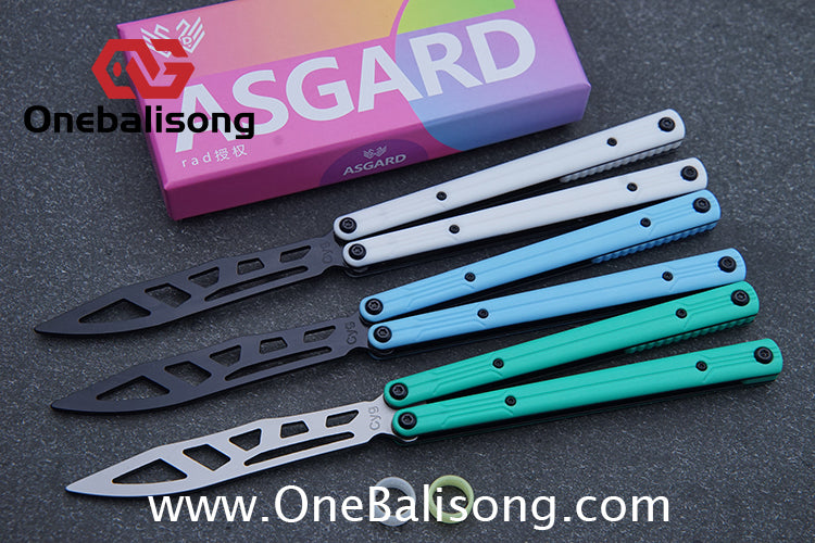 Asgard Steel Cygnus Balisong ABS Patch/Coating/Stainless Steel Handle Stainless Steel Blade Bushings