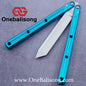 Baliplus Kraken Balisong Glossy clone Tanto/Bowie/Weekawk  live/Fake Blade Channel 7075 Aluminum Glossy Handle Bushings 9cr18