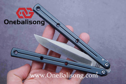 Baliplus Kraken Balisong Glossy clone Tanto/Bowie/Weekawk  live/Fake Blade Channel 7075 Aluminum Glossy Handle Bushings 9cr18
