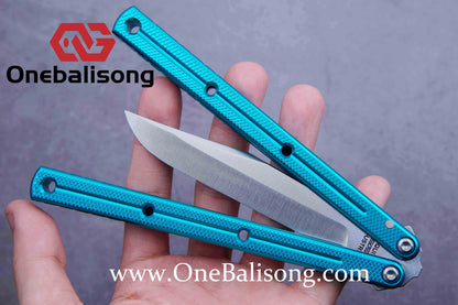 Baliplus Kraken Balisong Glossy clone Tanto/Bowie/Weekawk  live/Fake Blade Channel 7075 Aluminum Glossy Handle Bushings 9cr18