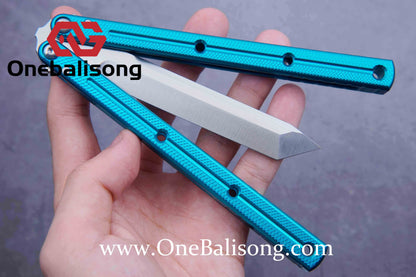 Baliplus Kraken Balisong Glossy clone Tanto/Bowie/Weekawk  live/Fake Blade Channel 7075 Aluminum Glossy Handle Bushings 9cr18