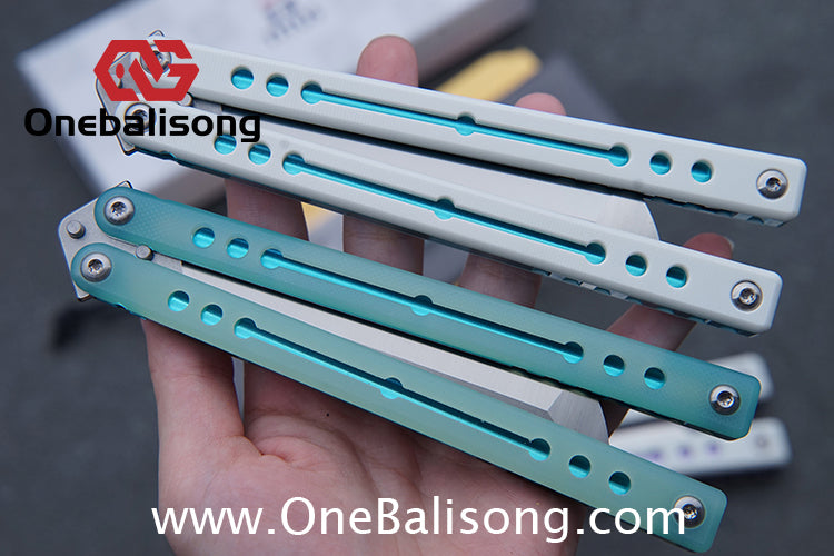 TITUS Nautilus Balisong Clone 7075 Aluminum Alloy+G10 Patch Handle Stainless Steel Fake Blade Bushing