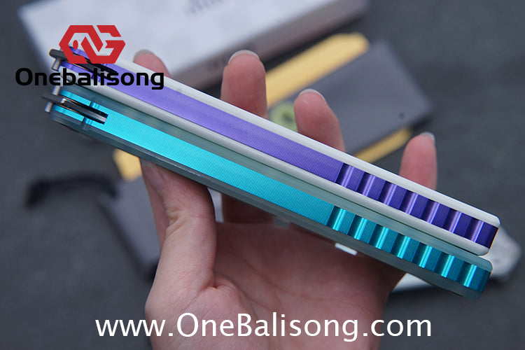 TITUS Nautilus Balisong Clone 7075 Aluminum Alloy+G10 Patch Handle Stainless Steel Fake Blade Bushing