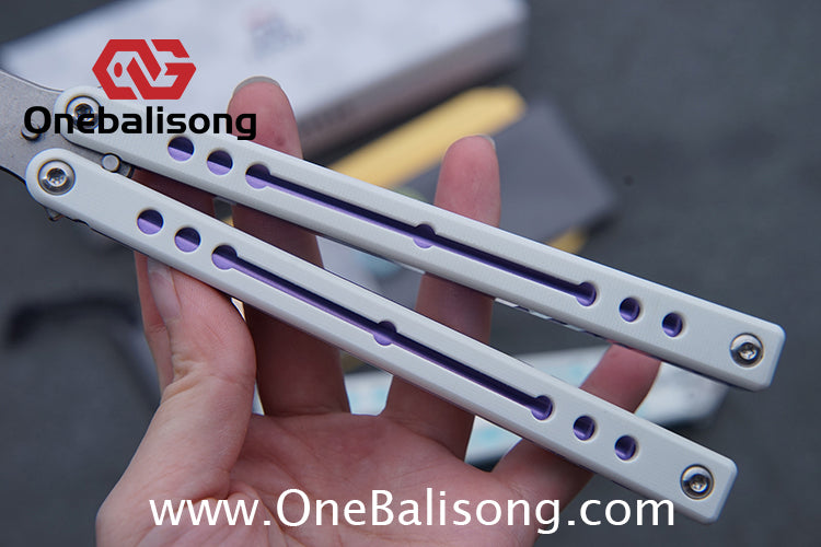 TITUS Nautilus Balisong Clone 7075 Aluminum Alloy+G10 Patch Handle Stainless Steel Fake Blade Bushing
