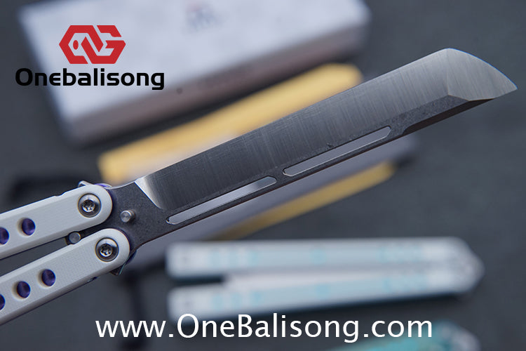 TITUS Nautilus Balisong Clone 7075 Aluminum Alloy+G10 Patch Handle Stainless Steel Fake Blade Bushing
