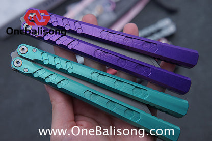 TITUS Hex Balisong Clone 7075 Aviation Aluminum Alloy Handle Stainless Steel Blade Bushing