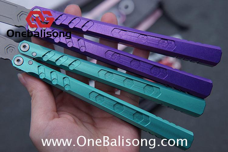 TITUS Hex Balisong Clone 7075 Aviation Aluminum Alloy Handle Stainless Steel Blade Bushing