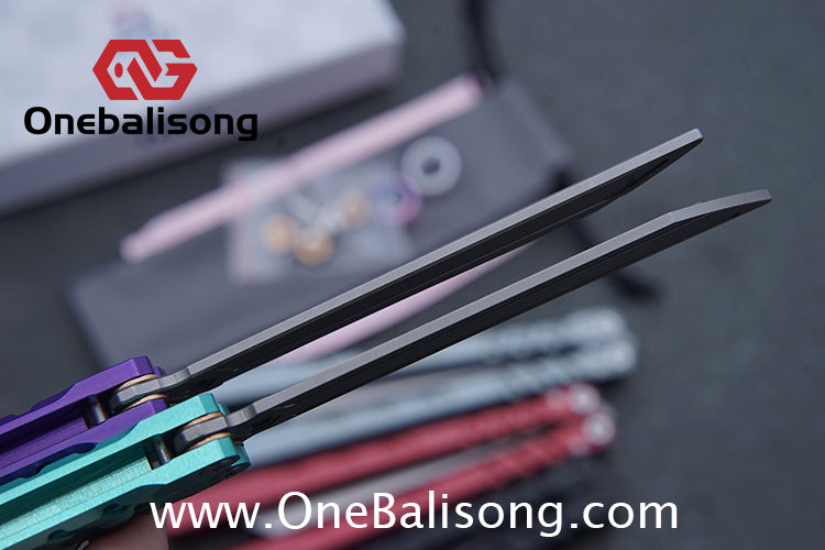 TITUS Hex Balisong Clone 7075 Aviation Aluminum Alloy Handle Stainless Steel Blade Bushing