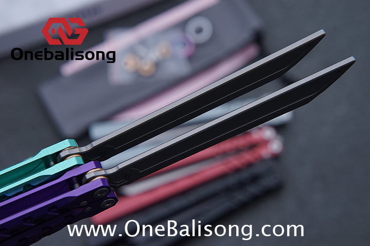 TITUS Hex Balisong Clone 7075 Aviation Aluminum Alloy Handle Stainless Steel Blade Bushing