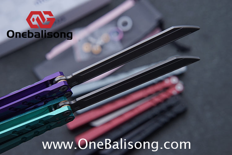 TITUS Hex Balisong Clone 7075 Aviation Aluminum Alloy Handle Stainless Steel Blade Bushing