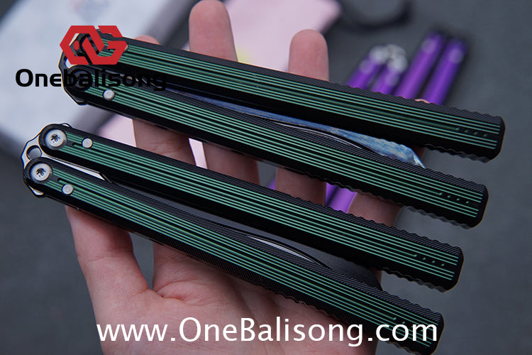 TITUS Corvus Balisong Clone 7075 Aviation Aluminum Alloy Handle 14C28N Stainless Steel Blade Bushing