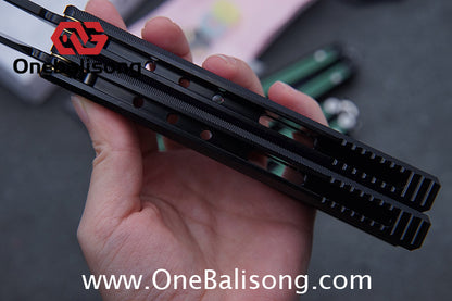TITUS Corvus Balisong Clone 7075 Aviation Aluminum Alloy Handle 14C28N Stainless Steel Blade Bushing