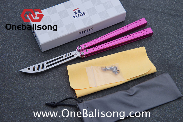 TITUS BB Balisong Clone 7075 Aluminum Alloy Handle 3CR13R Stainless Steel Blade Bushing