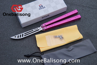 TITUS BB Balisong Clone 7075 Aluminum Alloy Handle 3CR13R Stainless Steel Blade Bushing