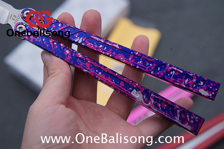 TITUS BB Balisong Clone 7075 Aluminum Alloy Handle 3CR13R Stainless Steel Blade Bushing