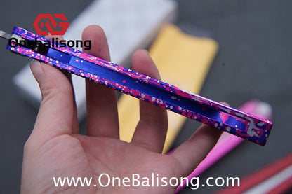TITUS BB Balisong Clone 7075 Aluminum Alloy Handle 3CR13R Stainless Steel Blade Bushing