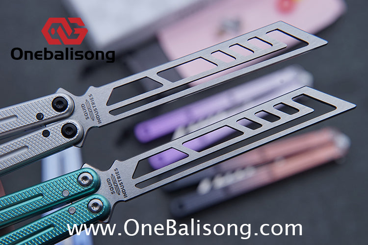 TITUS Side Slot Version Kraken V3 Balisong Clone 7075 Aluminum Alloy Handle 14C28N Stainless Steel Blade Bushing