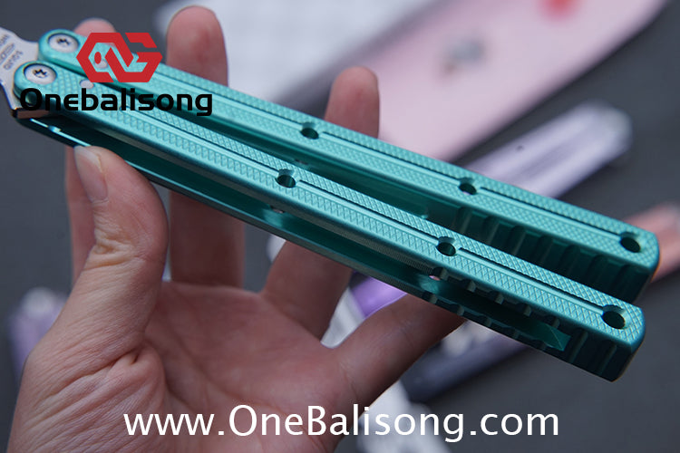 TITUS Side Slot Version Kraken V3 Balisong Clone 7075 Aluminum Alloy Handle 14C28N Stainless Steel Blade Bushing