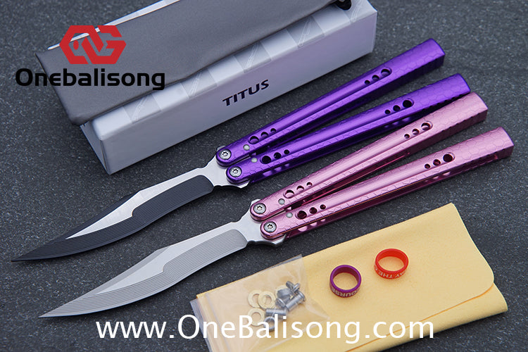TITUS MC REP Python Balisong Clone 7075 Aluminum Alloy Handle VG10 Stainless Steel