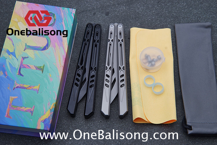TITUS Chrysalis Original Balisong TC4 Titanium Alloy Handle 14C28N Stainless Steel Fake Blade Bushing