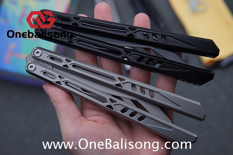 TITUS Chrysalis Original Balisong TC4 Titanium Alloy Handle 14C28N Stainless Steel Fake Blade Bushing