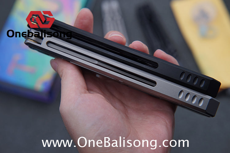 TITUS Chrysalis Original Balisong TC4 Titanium Alloy Handle 14C28N Stainless Steel Fake Blade Bushing