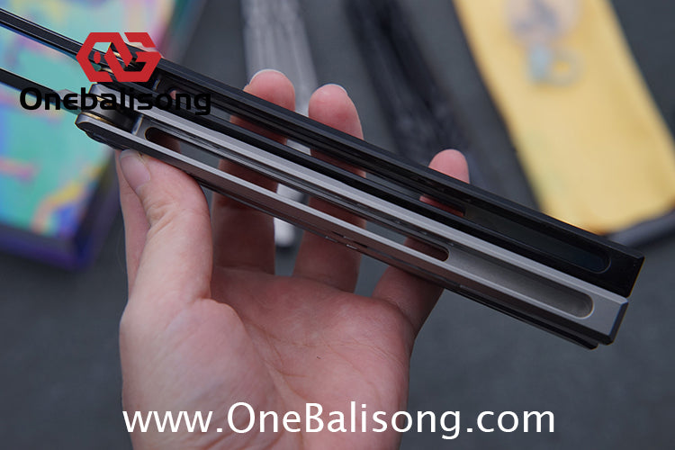TITUS Chrysalis Original Balisong TC4 Titanium Alloy Handle 14C28N Stainless Steel Fake Blade Bushing