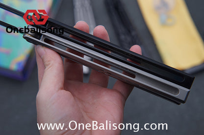 TITUS Morph/Chrysalis Original Balisong TC4 Titanium Alloy Handle 14C28N Stainless Steel Fake Blade Bushing