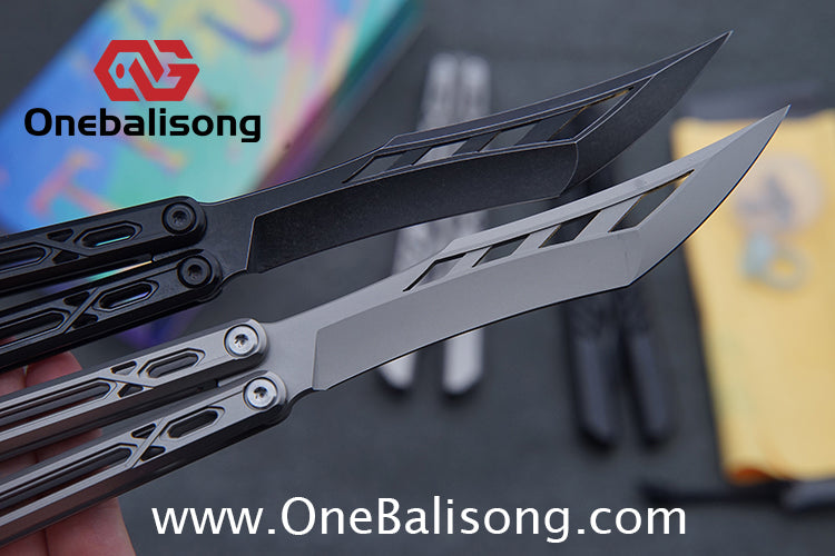TITUS Chrysalis Original Balisong TC4 Titanium Alloy Handle 14C28N Stainless Steel Fake Blade Bushing