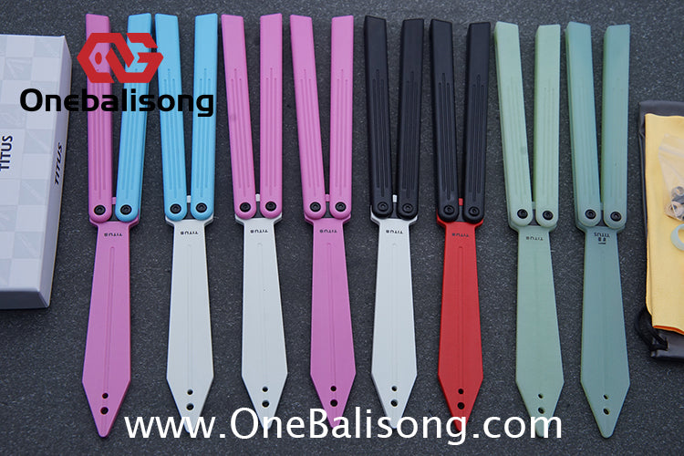 TITUS G10 HOM Balisong Clone G10 Handle G10 Blade POM Injection Safety Material Bushing