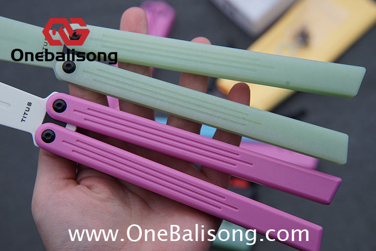 TITUS G10 HOM Balisong Clone G10 Handle G10 Blade POM Injection Safety Material Bushing