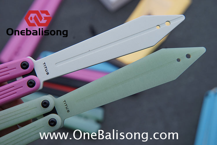 TITUS G10 HOM Balisong Clone G10 Handle G10 Blade POM Injection Safety Material Bushing