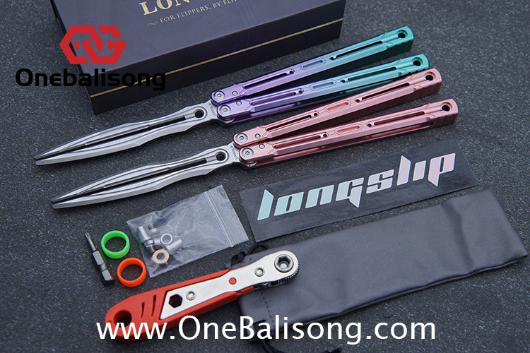 TITUS Aries Original Balisong 7075 Aluminum Alloy Handle 14C28N Stainless Steel Blade Bushing